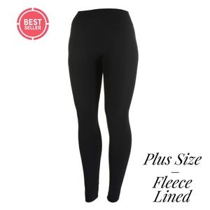 Black Plus Size Fleece Lined Leggings